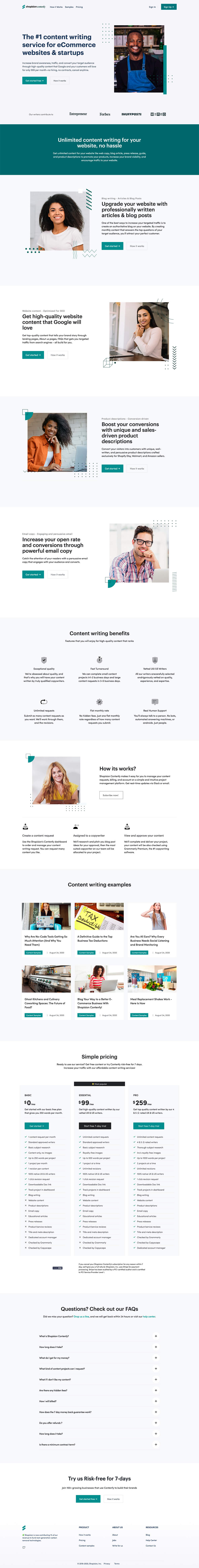 Contenfy Productized content writing service for eCommerce stores and startups