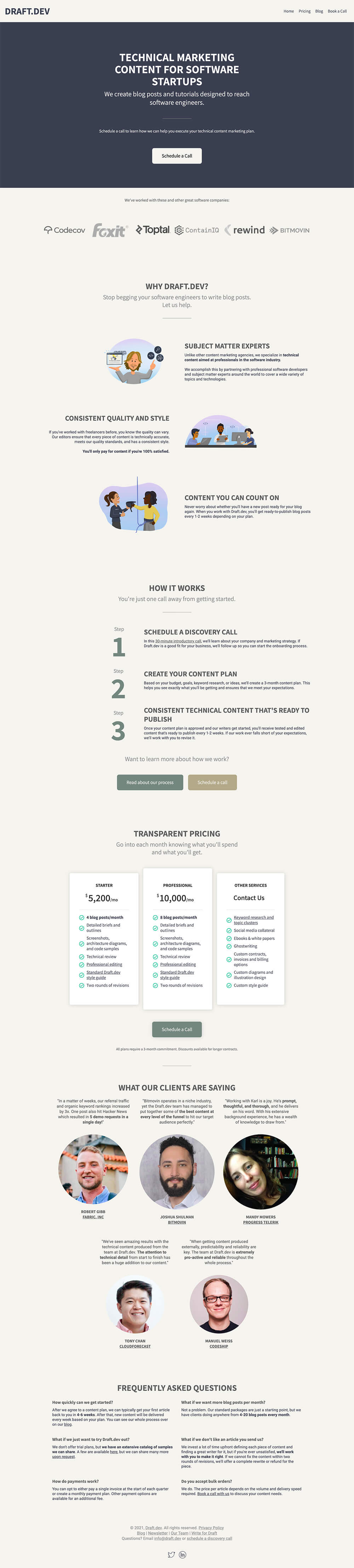 Draft.dev Productized Technical Marketing Content Service