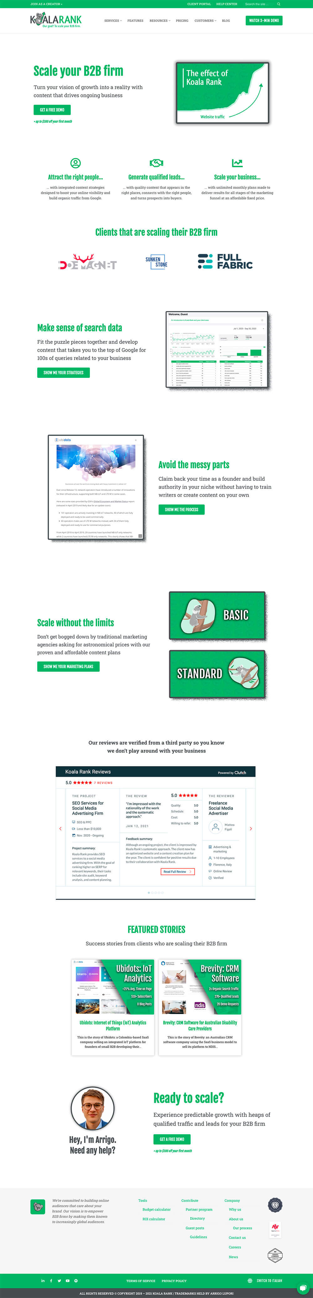 Koala Rank B2B content marketing productized business