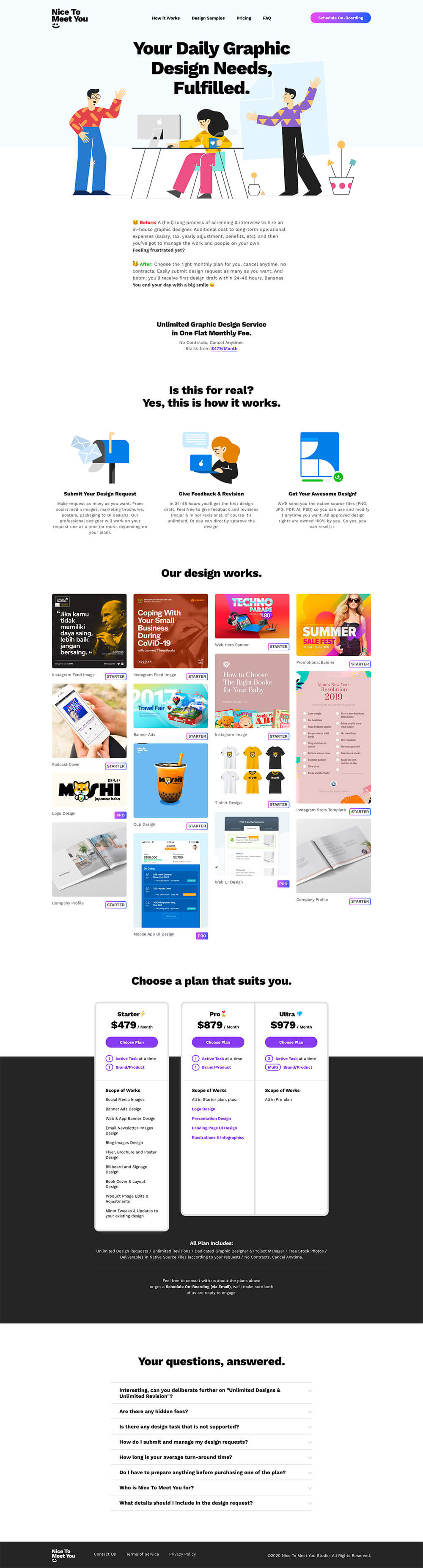 Nice To Meet You - On-Demand Graphic Design Productized Service