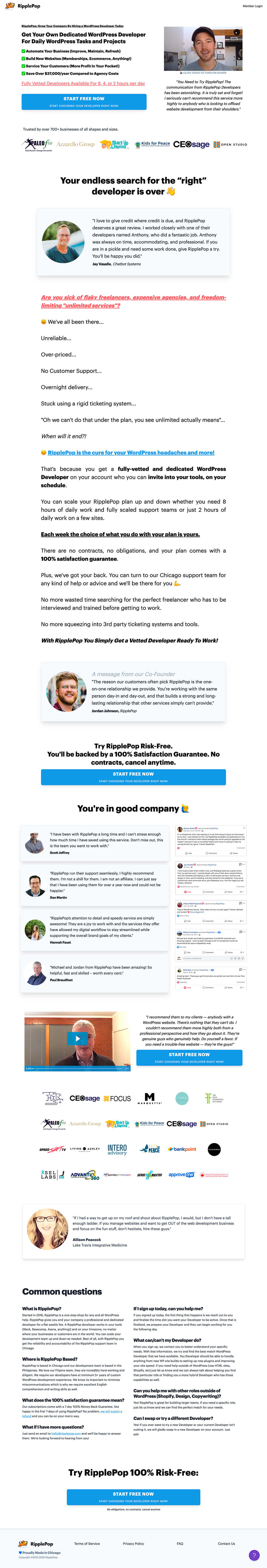 RipplePop - WordPress developer as a service