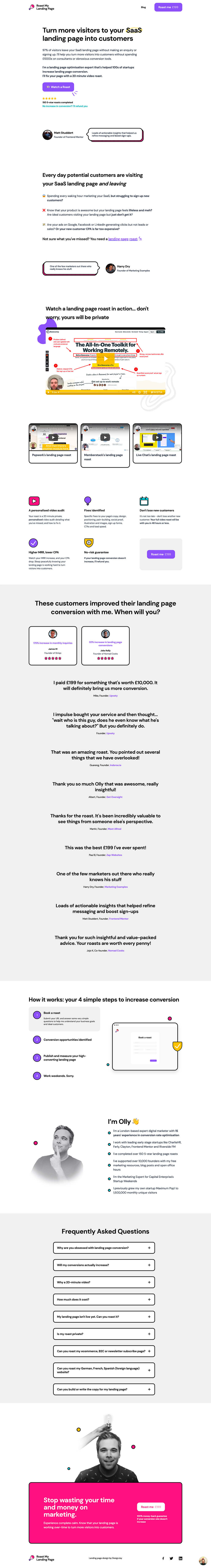 Roast My Landing Page - Landing Page Optimisation Productized Service