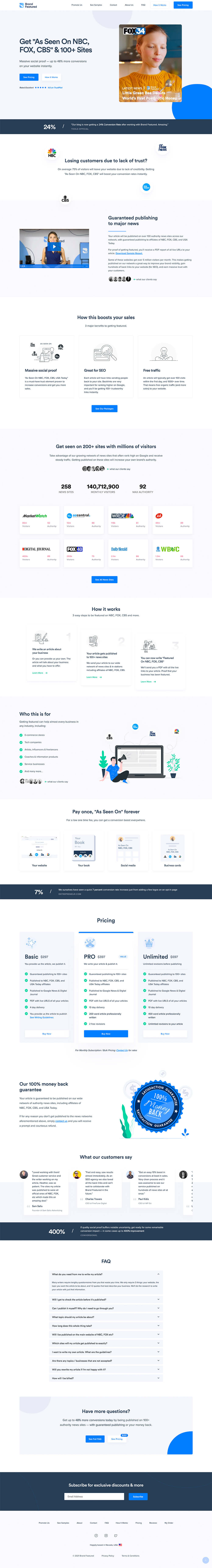 Brand Featured - Productized Content Writing Service