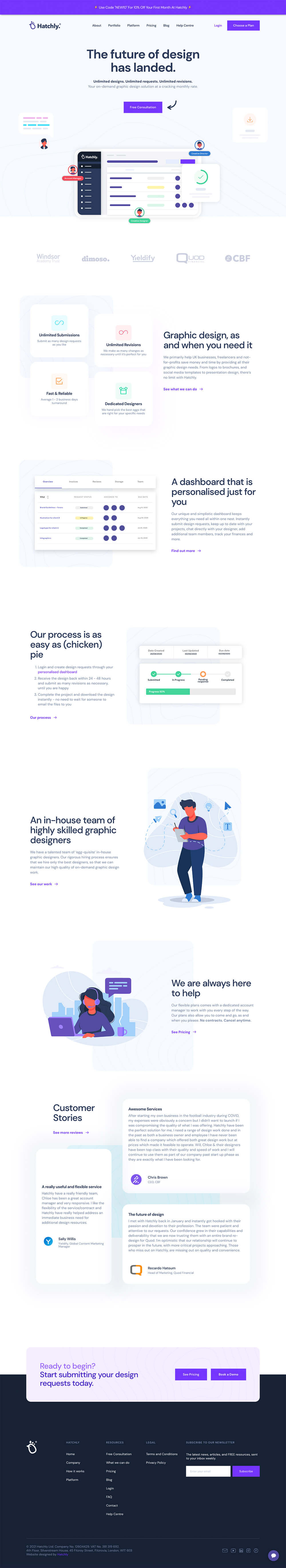 Hatchly - Productized Unlimited Graphic Design Service