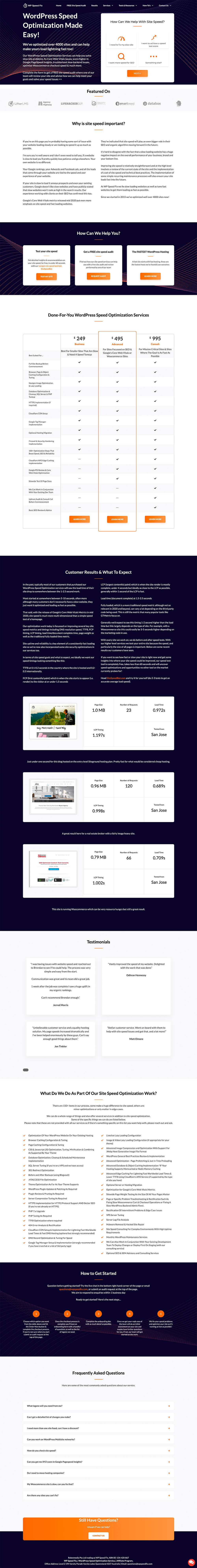 WP Speed Fix - WordPress Speed Optimization Service
