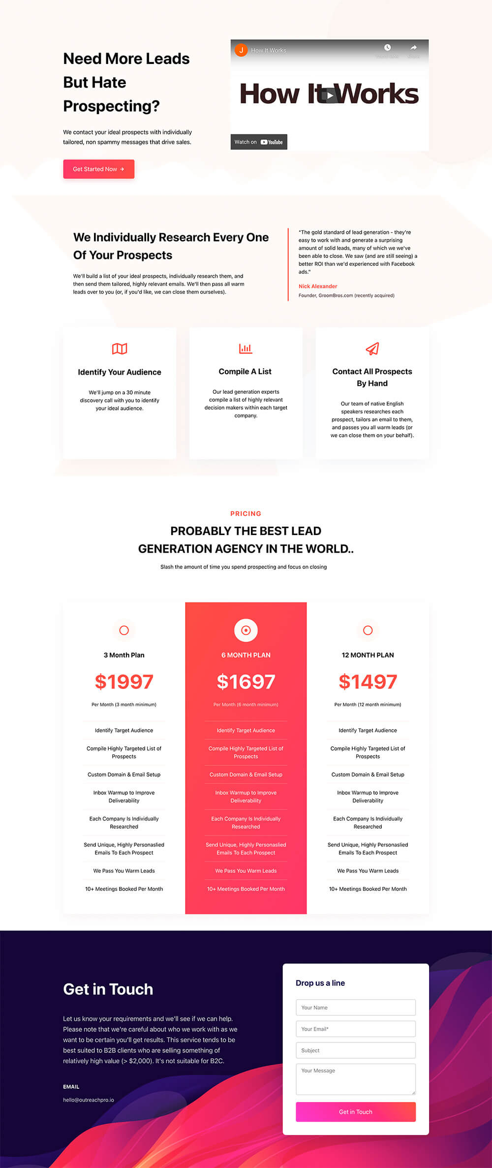 Outreach Pro Lead Generation Productized Service