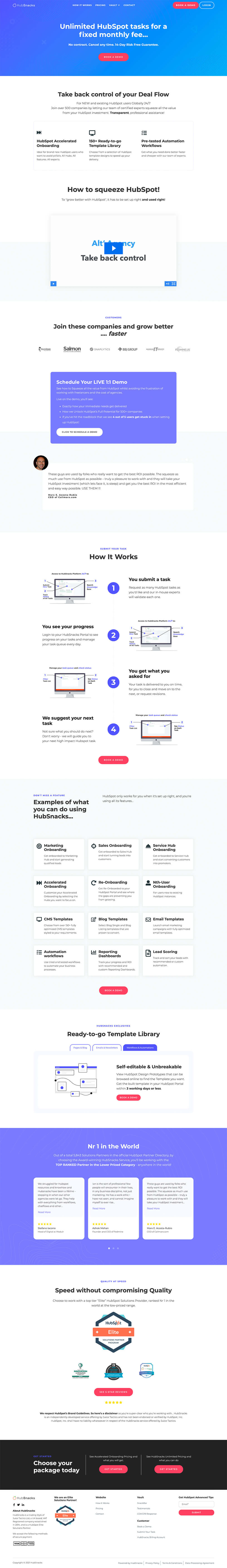 HubSnacks Unlimited HubSpot Tasks Productized Service