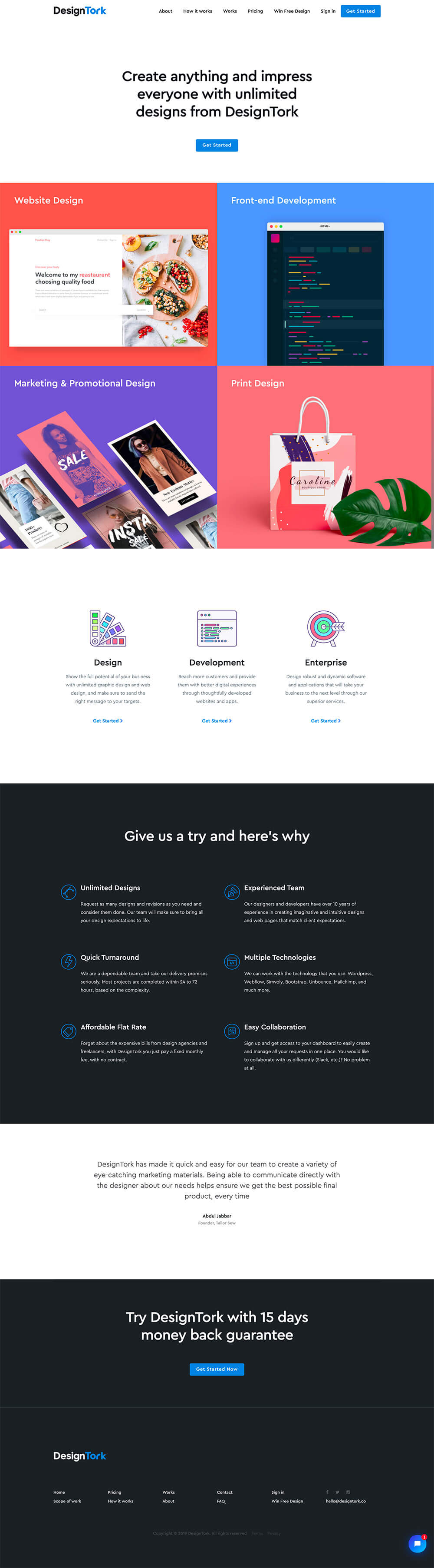 DesignTork Productized Unlimited Graphic and Web Design Service