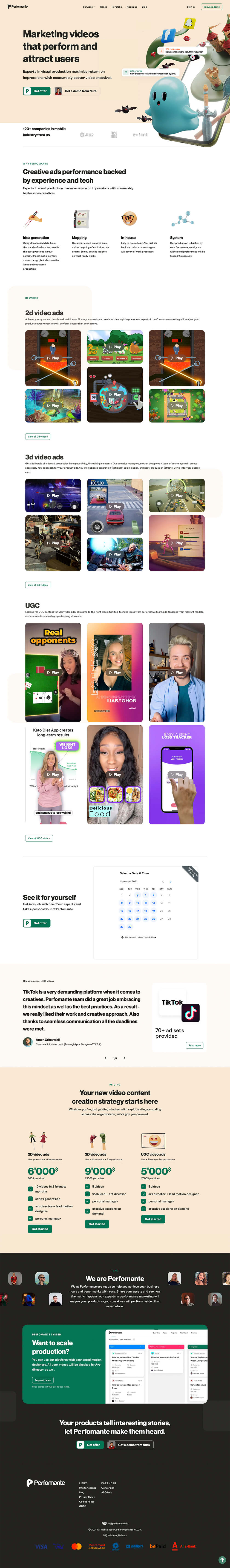 Perfomante Productized Marketing Video Service