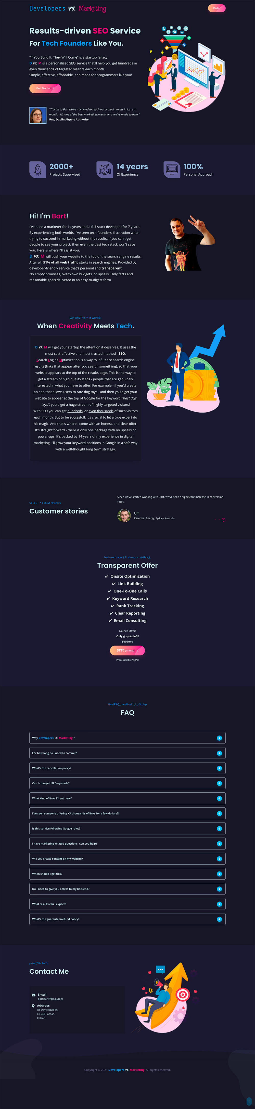 Developers vs Marketing Productized SEO Service