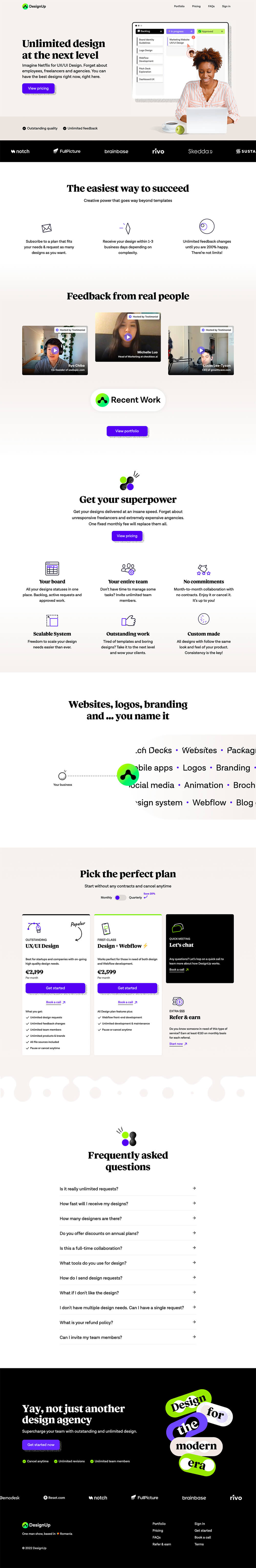 DesignUp Unlimited Graphic Design Productized Service