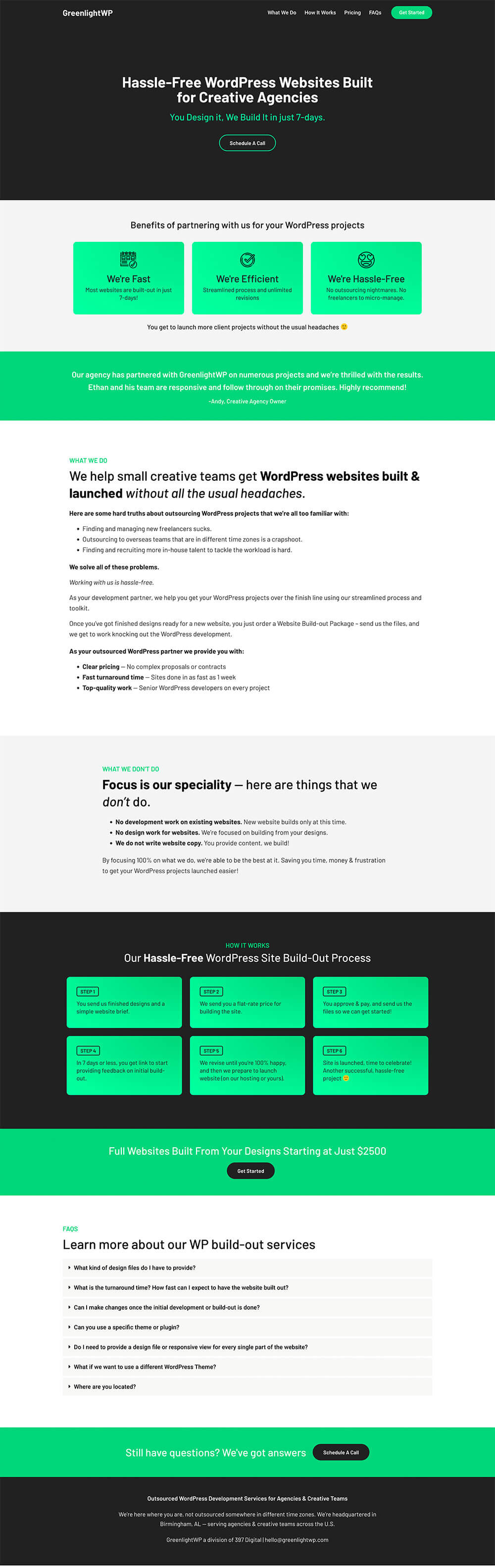 GreenlightWP WordPress Website Productized Service For Agencies
