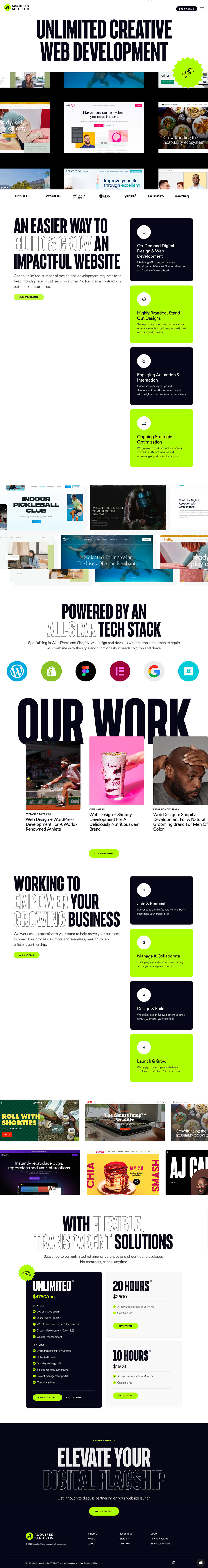 Acquired Aesthetic Productized Creative Web Design and Development