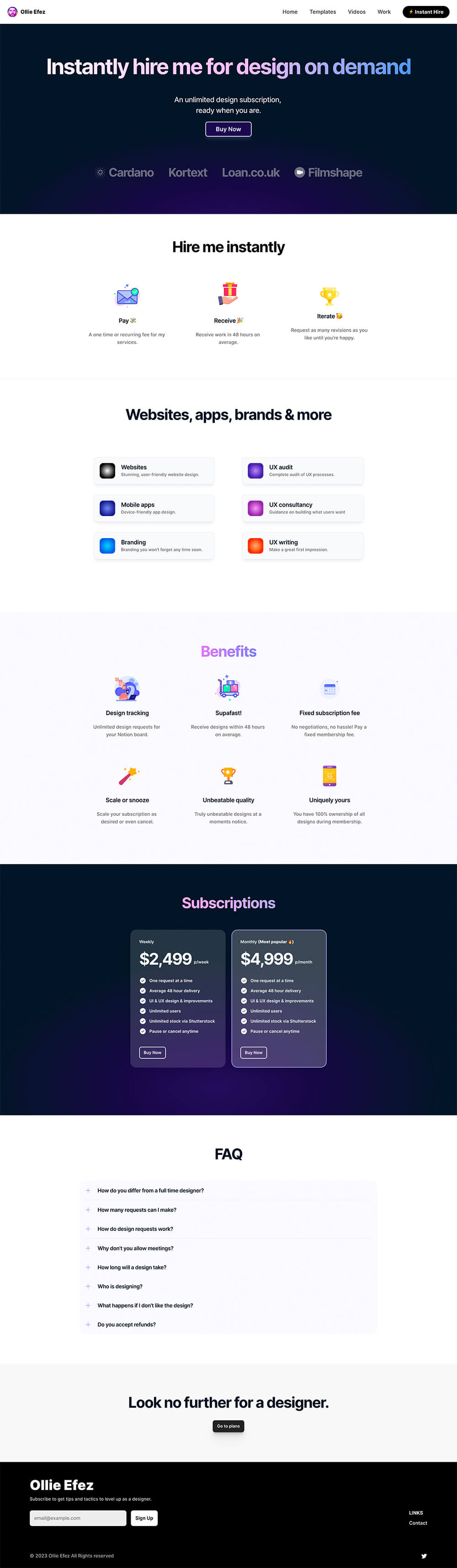 Ollie Efez Productized On Demand Design Service