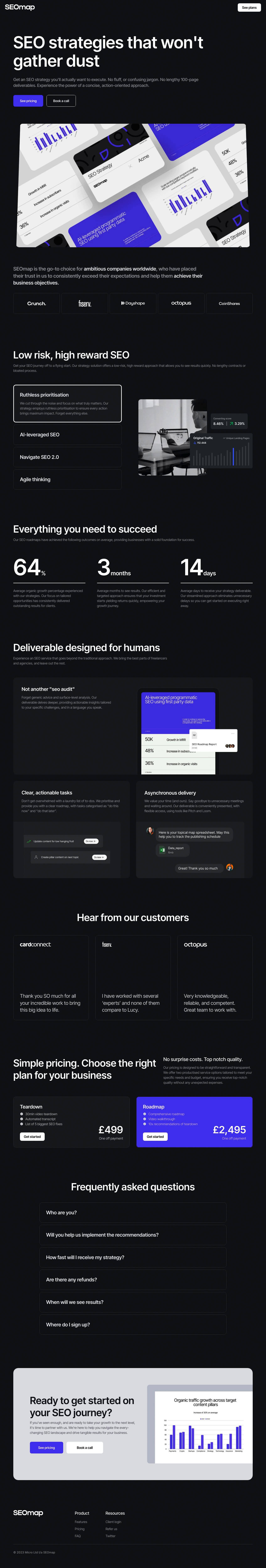 SEOmap productized SEO Strategy Service